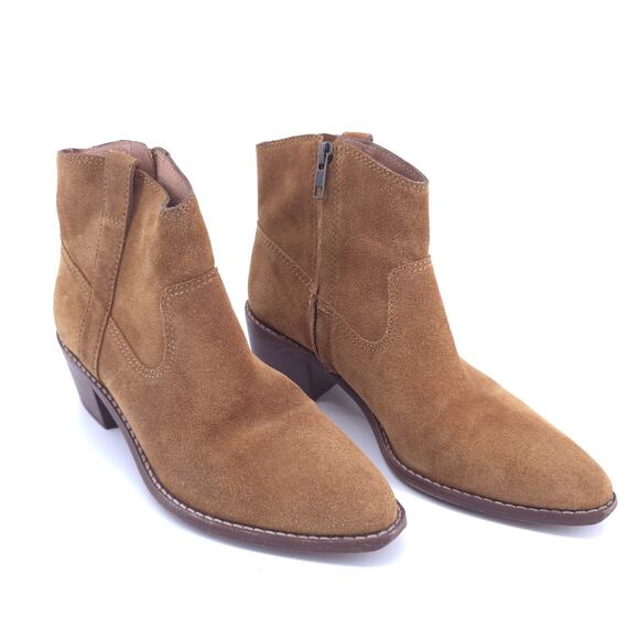 Madewell Hailie Bootie Equestian Brown Suede Western Cowgirl PointedToe 7 AA780 - Picture 2 of 9